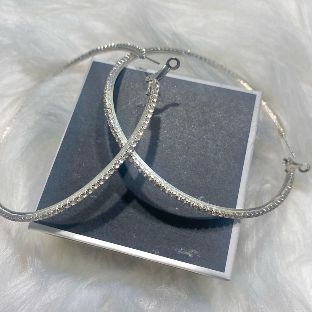 Fashion bling big huge hoop earrings